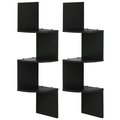 Furinno Furinno 2FR16126EX 3 Tier Wall Mount Floating Corner Radial Shelf; Espresso - Set of 2 2FR16126EX